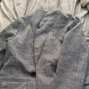 Source Unknown Gray Plaid Blazer